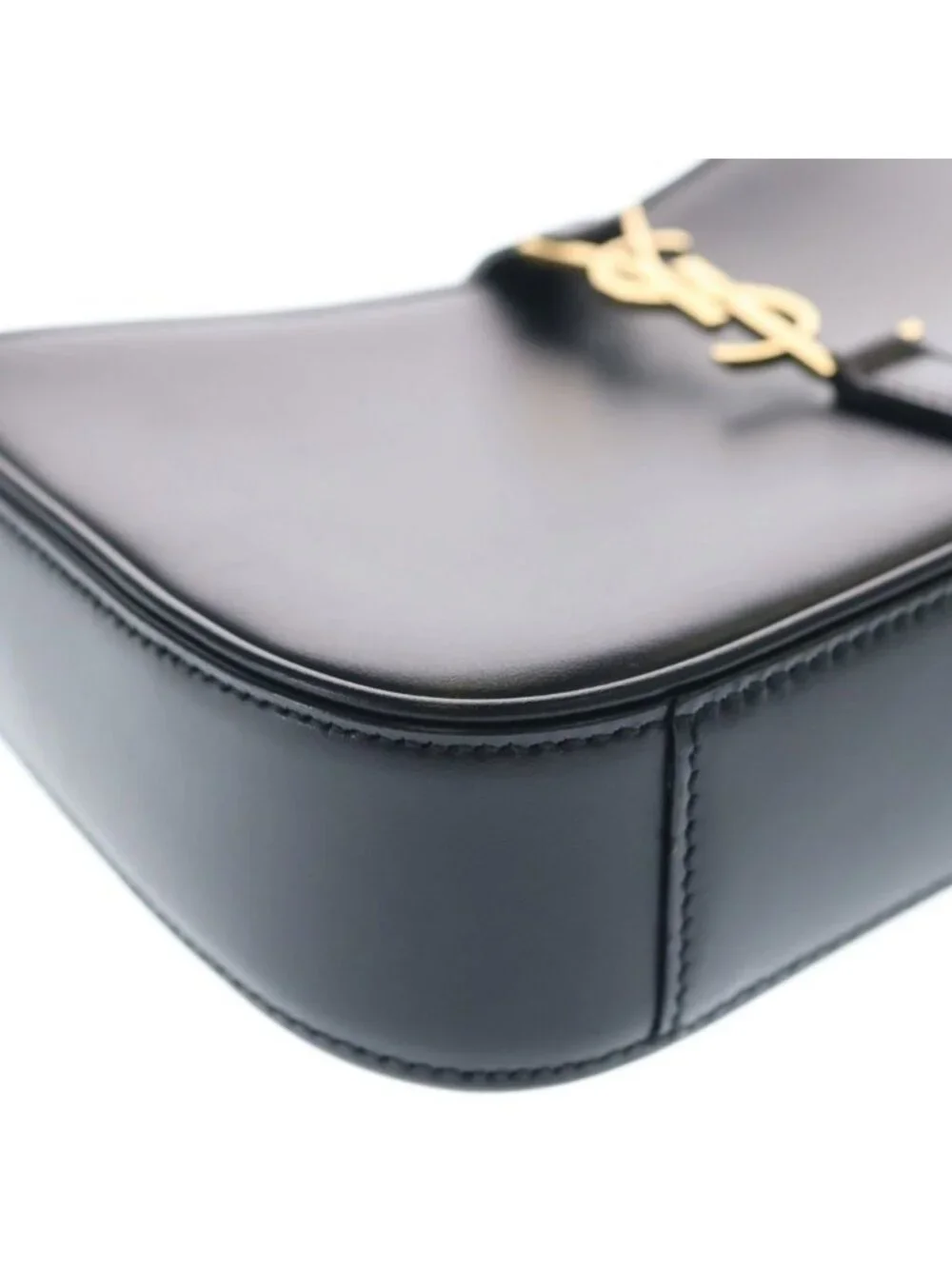 Saint Laurent Paris Handbag Mini Hobo Black Calf Leather Gold